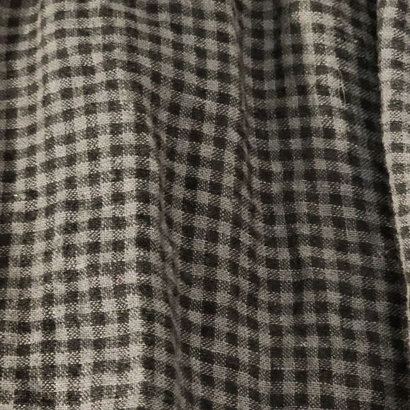 Eileen Fisher Organic Linen Checkered Button Down Shirt - Picture 7 of 7